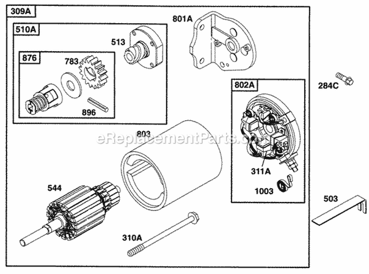 Page M Diagram and Parts List for  Briggs and Stratton